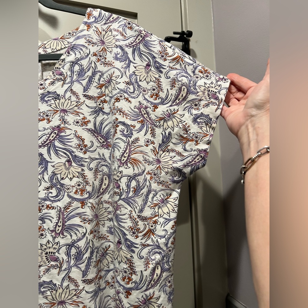 J. Jill Luxe Supima Pleat Back Tee Shirt Floral XL Petite EUC Floral - Picture 5 of 13